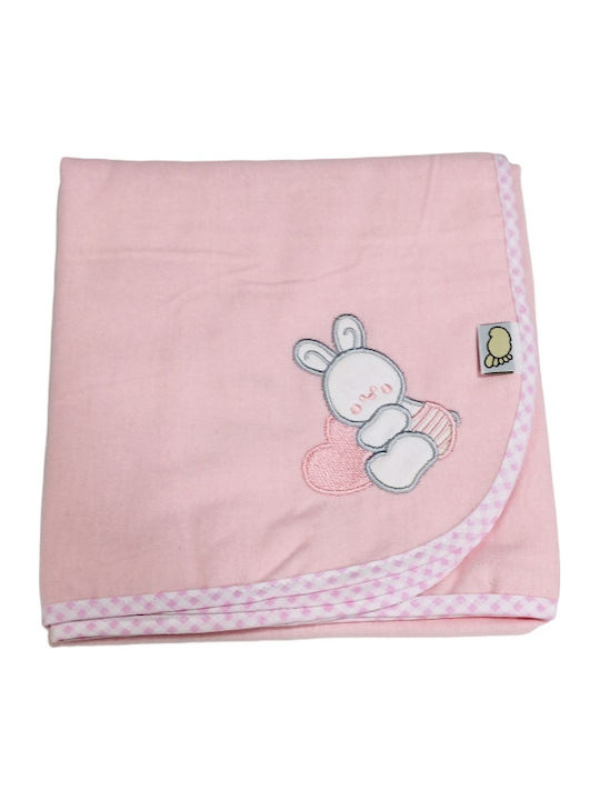 Figlio Bino Flanell-Swaddle-Tuch in Rosa Farbe 88x90cm. 1Stück