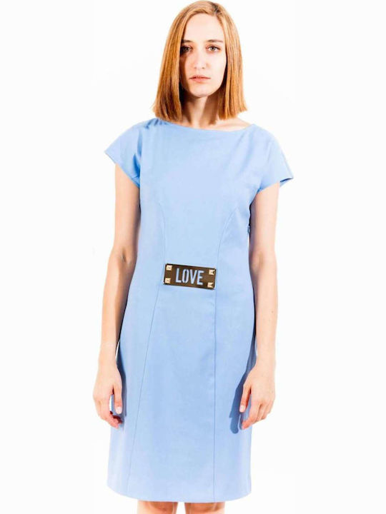 Sommer Midi Hemdkleid Hellblau