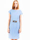 Sommer Midi Hemdkleid Hellblau