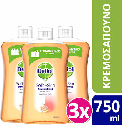 Dettol Grapefruit Refill Creme Seife für Hände 2.250ml