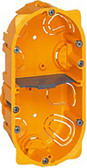 Legrand Batibox Eingebautes Elektrisches Gehäuse Verzweigung für Gipskarton Schalter 2 Positionen (142x73x40mm) in Orange Farbe