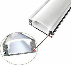 Fos me În aer liber Profil din Aluminiu pentru Bandă LED cu Opal Acoperire 200x1.7x0.7cm.