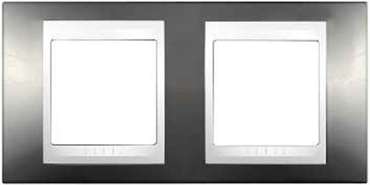 Schneider Electric Unica Plus Schalterrahmen 2-fach Horizontale Montage in Weiß Farbe MGU6004824