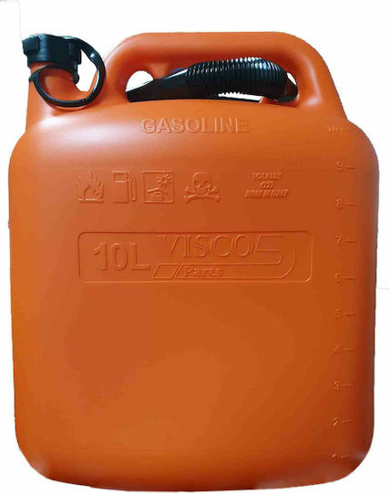 Visco Parts Fuel Can Double Compartment Plastic with Extension Tube 10lt Orange AXTH-043