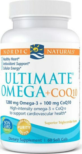 Nordic Naturals Ultimate Omega 1280mg & CoQ10 100mg Ulei de pește 60 softgels