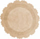 Anna Riska Bath Mat Cotton Round Lace Beige Φ60cm