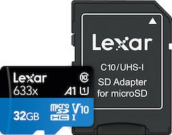 Lexar High-Performance 633x microSDHC 32GB Class 10 U3 V30 A2 UHS-I με αντάπτορα