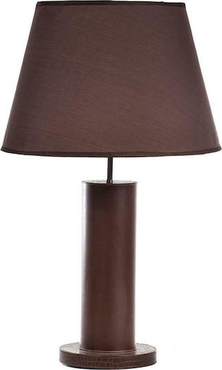 Artekko Croco Fabric Table Lamp for Socket E27 with Brown Shade and Base