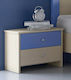 Wooden Kids Bedside Table Latte-Blue 50x35x43cm