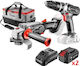Graphite GHT-SET4 Set Roată unghiulară & Mașină de găurit cu impact 18V cu 2 baterii 4Ah și husă
