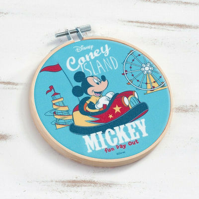 Bombonieră de Botez cu Ornament Τελάρο Mickey din Lemn 48buc