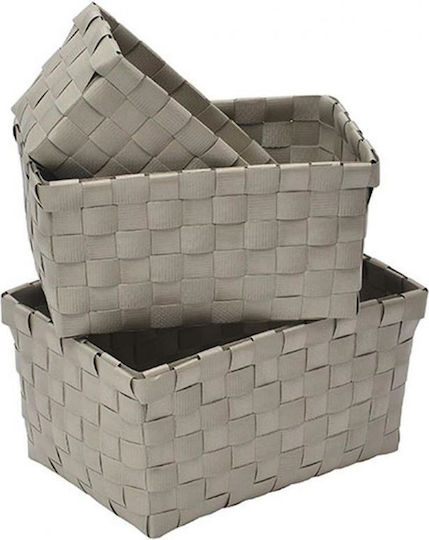 Aufbewahrungskorb Kunststoff Beige 3Stück