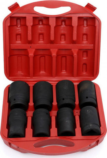 Kraft & Dele Căpăcei Pneumatic - Pneumatic Hexagonali cu Patrat de Prindere 1" Set 8buc