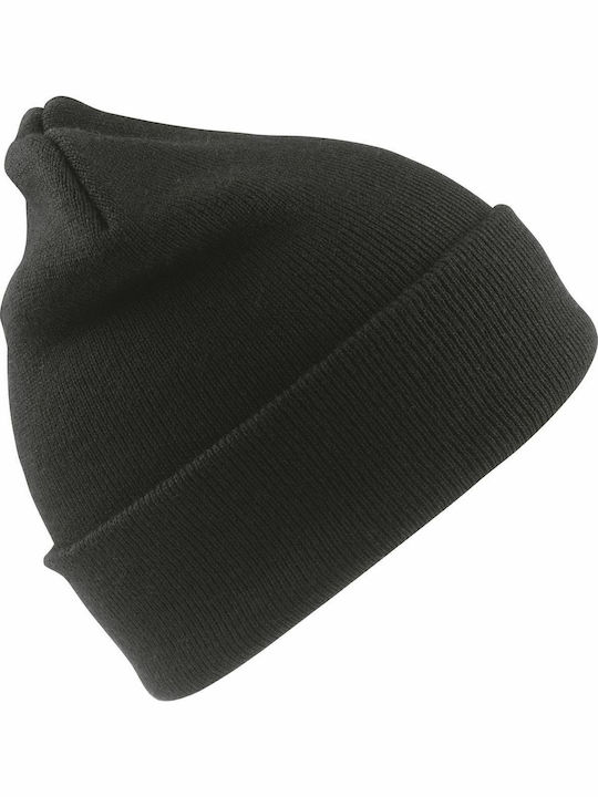 Result Heavyweight Thinsulate Woolly Knitted Beanie Cap Black