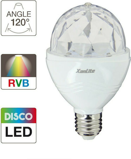 Xanlite Disco Λάμπα LED 3.2W για Ντουί E27 RGB 288lm