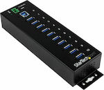 StarTech USB 3.0 Hub 10 Θυρών με σύνδεση USB-A & Θύρα Φόρτισης και Εξωτερική Παροχή Ρεύματος