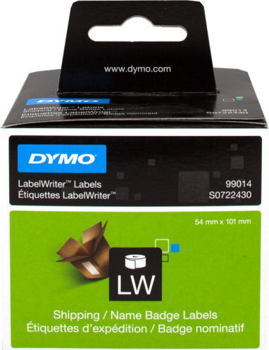 Dymo 99014 220 Self-Adhesive Label Rolls for Label Printer Black-Yellow 101x54mm 1pcs