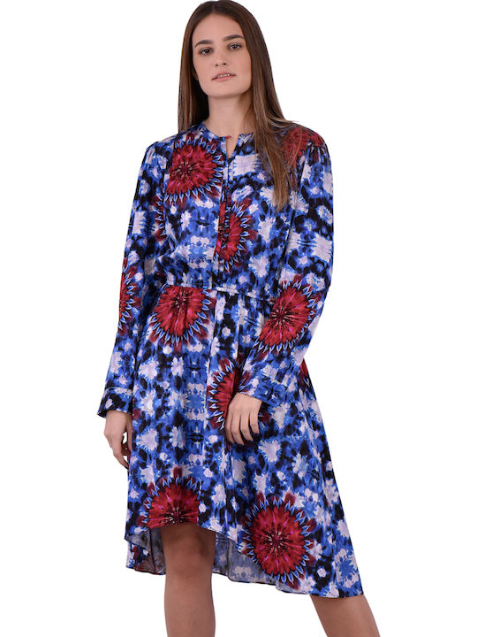 Desigual Napoles Midi Shirt Dress Dress Blue