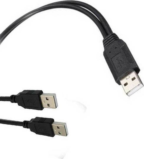 PremiumCord USB 2.0 Cable USB-A male - 2x USB-A male Μαύρο 0.5m