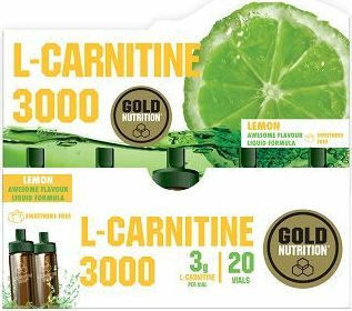 Gold Nutrition L-Carnitine 3000mg με Γεύση Λεμόνι 20 x 10ml
