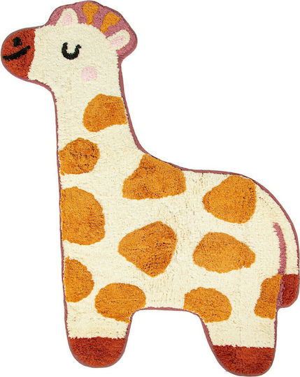 Sass & Belle Giraffe Παιδικό Χαλί Βαμβακερό Πορτοκαλί 57x80cm Πάχους 15mm