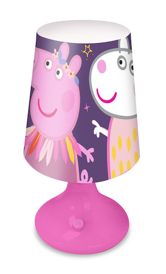 Kids Licensing LED Kinder Nachttischlampe Peppa Mini Rosa 9x9x18εκ.