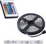 Waterproof LED Strip Power Supply 12V RGBW Length 5m and 60 LEDs per Meter Set with Remote Control and Power Supply SMD5050