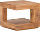 Square Side Table Made of Solid Wood Beige 45x45x40 cm