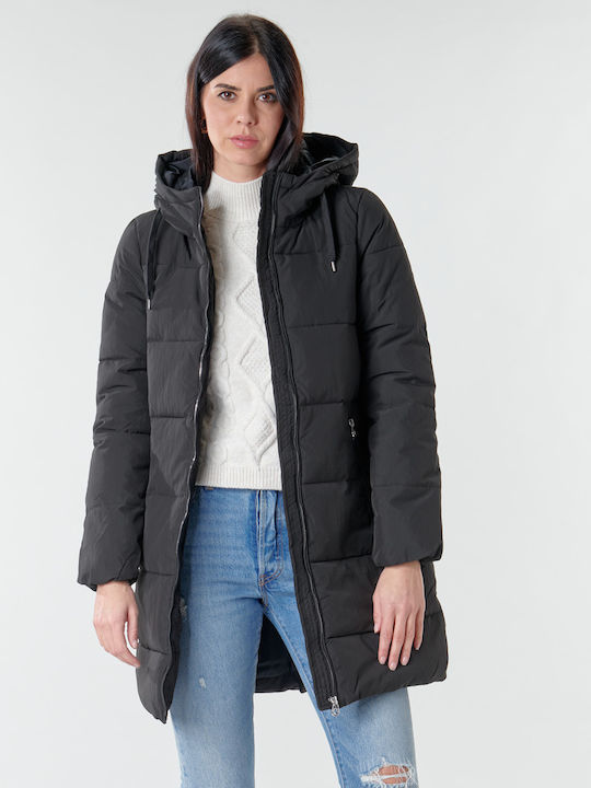Dolly Lang Damen Puffer Jacke für Winter Schwarz