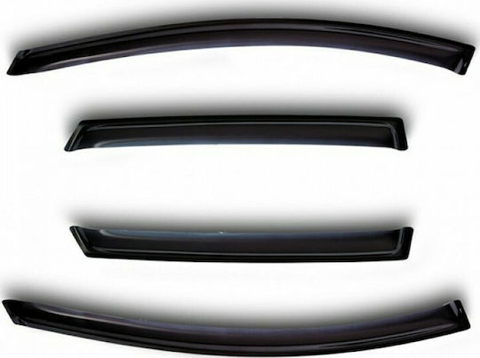 Novline Set of Windbreakers Front and Rear Car Dark Fime for Nissan Qashqai 4pcs
