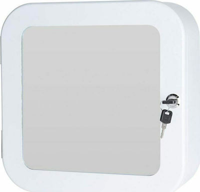 Bathroom Solutions C80602000 Μεταλλικό Φαρμακείο Πρώτων Βοηθειών Τοίχου με Κλειδαριά Λευκό 32x32x11.5cm