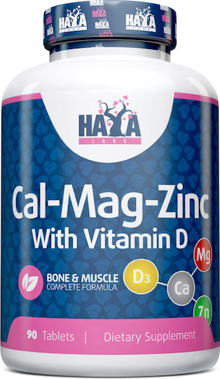Haya Labs Cal-Mag-Zinc with Vitamin D 90 ταμπλέτες