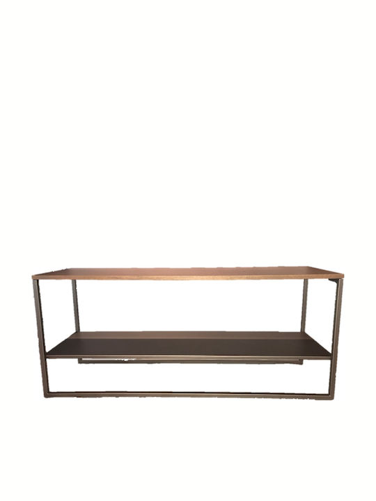 Console Table of Solid Wood & Metal Δρυς L120xW35xH52cm