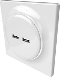 Fibaro Walli N Power Socket with 2 USB Ports White