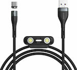 Baseus Zinc 3in1 Magnetic / Braided USB to Lightning / micro USB / Type-C Cable 5A Μαύρο 1m (CA1T3-BG1)
