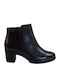 Pepe Menargues Leather Women's Ankle Boots with Medium Heel Black