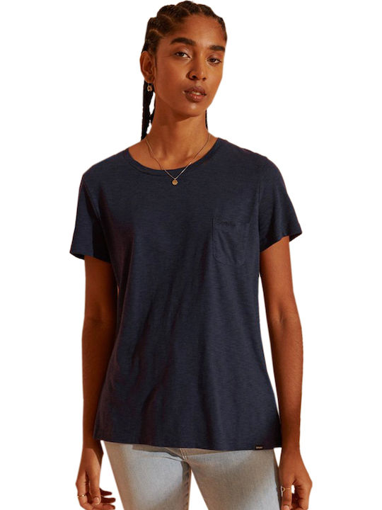 Superdry Scripted Damen T-shirt Marineblau