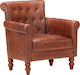 Sessel aus echtem Leder Coffee 77x63x76cm