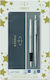 Jotter Core Pen Set Ballpoint Medium with Fountain Pen Medium made of Steel Silver in a case (in a paper cassette)