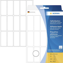 Herma Small Adhesive Labels in White Color 20x50mm