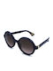 Lanvin Women's Sunglasses with Navy Blue Plastic Frame and Brown Gradient Lens SLN675 03GR