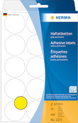 Herma Small Adhesive Labels in Yellow Color 32mm
