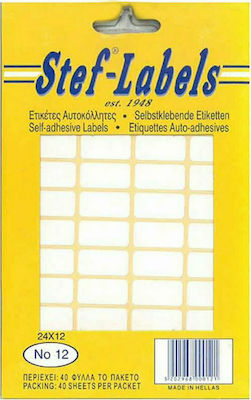 Stef Labels Rectangular Small Adhesive White Label 24x12mm 1760pcs 12