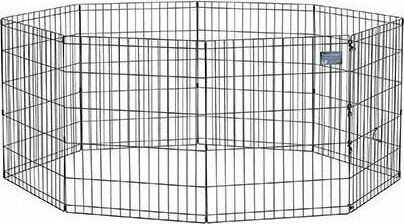 Midwest Foldable Park Dog Octagon 61x76cm made of Metal in Black Color 61 x 76cm 5sq.m.