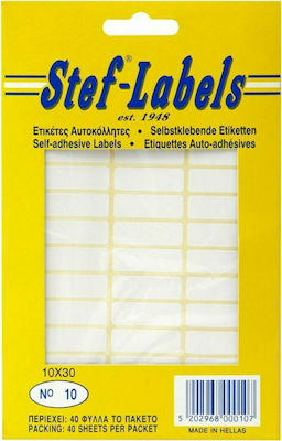 Stef Labels Rectangular Small Adhesive White Label 30xmm 1560pcs