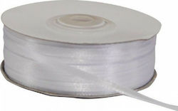 Ribbon Satin In White Colour Κορδέλα Σατέν Διπλής Όψης με Ούγια Λευκή 3mmx100m 3mm 100m 1pcs