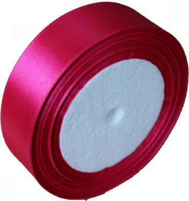 Ribbon Satin In Pink Colour Κορδέλα Σατέν με Ούγια Φούξια 2.5cmx22m 25mm 22m 1pcs