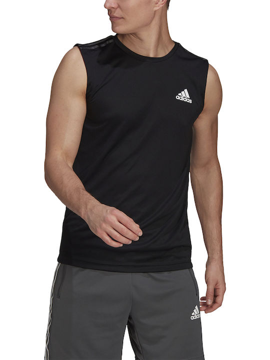 Adidas Designed 2 Move Ανδρική Αθλητική Μπλούζα Αμάνικη Μαύρη