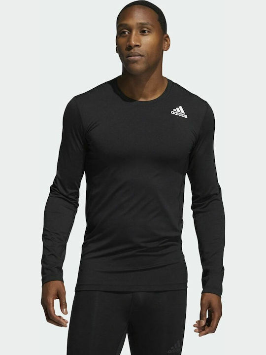 adidas Techfit Ανδρική Ισοθερμική Μακρυμάνικη Μπλούζα Compression Μαύρη
