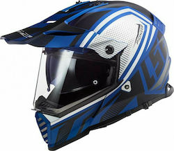 LS2 MX436 Pioneer Evo Master On-Off Helmet with Sun Visor ECE 22.05 1350gr Matt Black/Blue